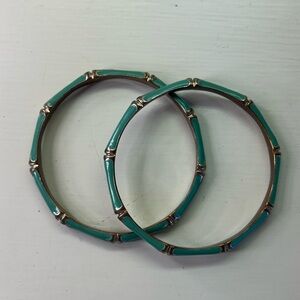 Aqua enamel bangles